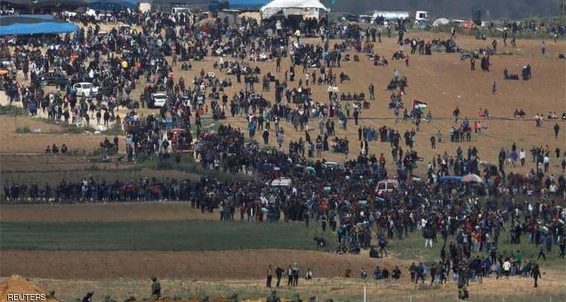 مئات الجرحى الفلسطينيين بجمعة ''حرق العلم''