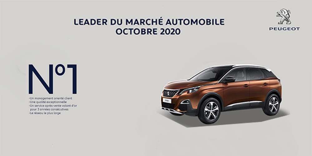 Octobre 2020 : Peugeot leader du marché automobile