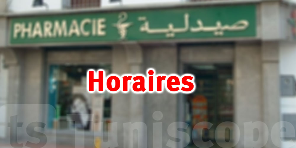 Horaires des pharmacies à partir du 1er juin 2021