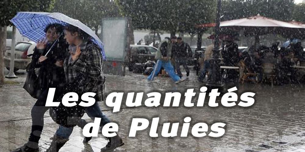 Tunisie :Les quantités de Pluies des dernières 24H