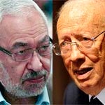 Marzouki, Jebali, Ben Jaafer, Ghannouchi, Caid Essebsi et les ministres saluent le drapeau