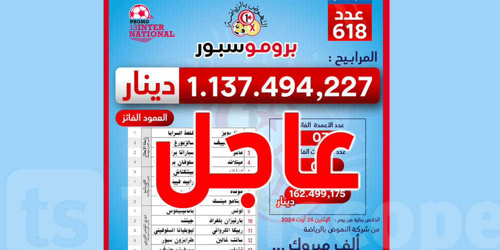 عاجل: مواطن من الكاف مطلوب لدى البروموسبور...فائز بـ162 مليون