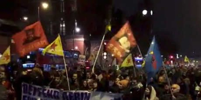 احتجاجات في لندن ومانشستر على الحملة التركية في عفرين