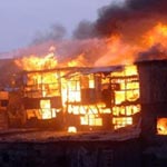 Incendie à l'usine de fabrication de chaussures de Raoued