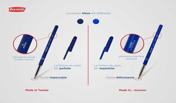 Reynolds a réussi à saisir 78 300 stylos contrefaits