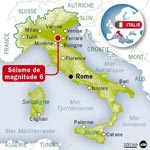Séisme meurtier en Italie: six morts et des centaines de personnes passent la nuit dans des refuges de fortune