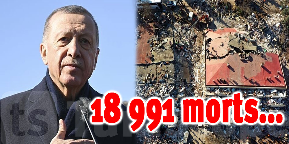 Erdogan: Le dernier bilan des séismes fait état de 18 991 morts