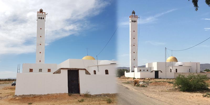 بالصور: طلاء قبب مساجد بسيدي بوزيد على شاكلة قبة الصخرة بالمسجد الأقصى