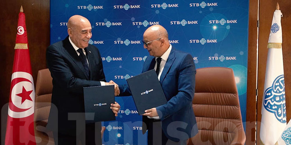 Signature du renouvellement de la convention entre la Société Tunisienne de Banque (STB) et l’Association Al Madanya
