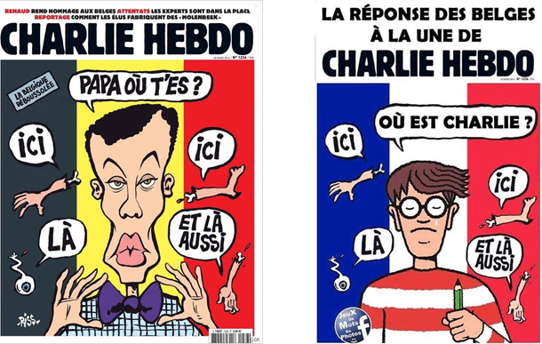 Stromae à la Une de Charlie Hebdo, les Belges ripostent avec une caricature