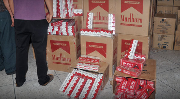 حجز 32 الف علبة سجائر مهربة من القطر الليبي بتطاوين