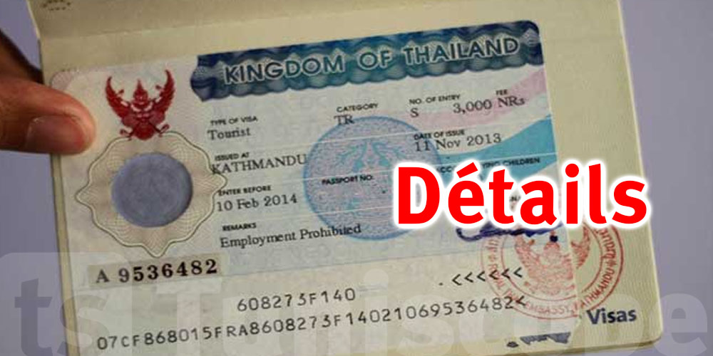 Les Tunisiens peuvent demander un visa pour la Thaïlande à l’arrivée