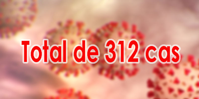 Répartition géographique des 312 cas confirmés en Tunisie