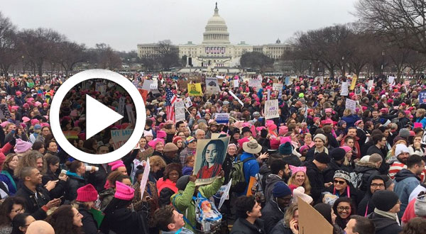بالفيديو..احتجاجات نسائية في عدد من عواصم العالم ضد ترامب