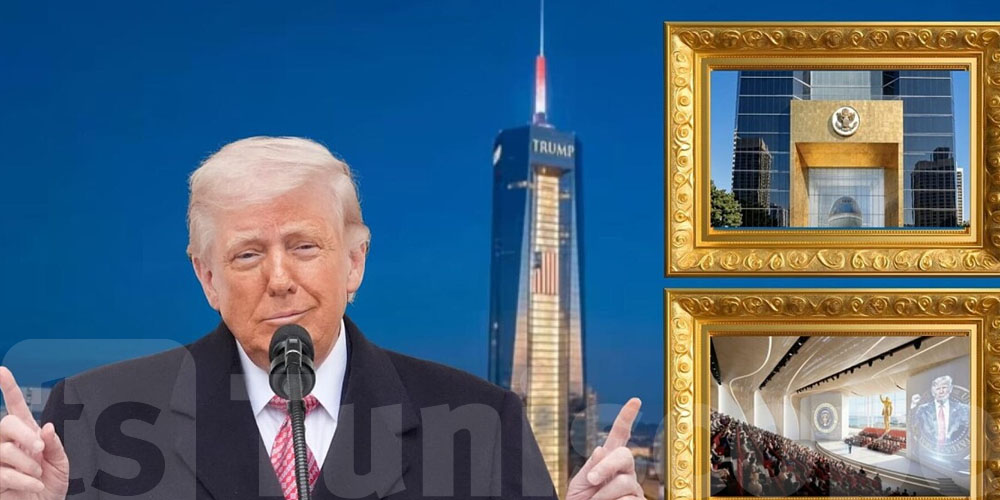 مكتبة ترامب الذهبية: 50 طابق...طائرات، سلالم ذهبية وقاعة رقص