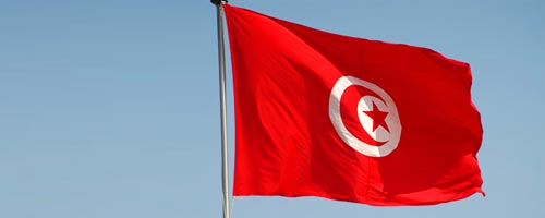 Drapeau de la Tunisie idéal pour une façade ou être agité à la main.
