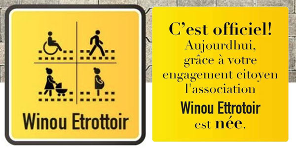 Naissance officielle de l'association WINOU ETROTTOIR
