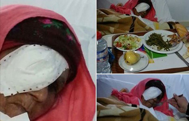Zaâra Soltani, mère du martyr Mabrouk Soltani a été opérée des yeux avec succès 